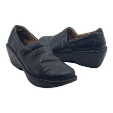 BORN Womens 10 Leather Slip-On Mules Clogs WORN Shoes WELL LOVED
