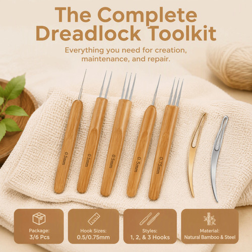 6pcs bamboo crochet - 3/6pcs,