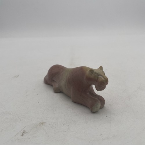 Hand carved pink marble jaguar - pink,