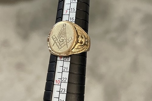 Vtg masonic 12k sterling - vtg,