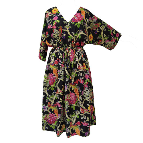 Cotton printed maxi kaftan - cotton,