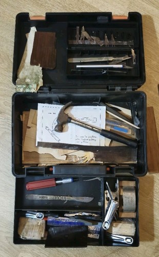Vintage tool box with tools - with,