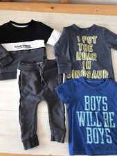 Next Boys Clothes Bundle joggers, tops & t-shirt 4 items aged 12-18 months  bw36