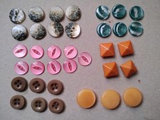 6 Sets of buttons*mixed shapes & sizes*embellishments*sewing*scrapbook*journal 