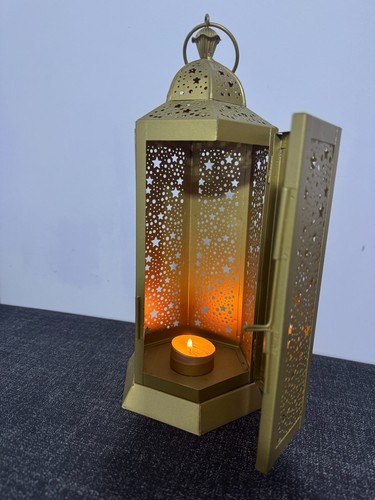 Gold metal moroccan - metal, lantern