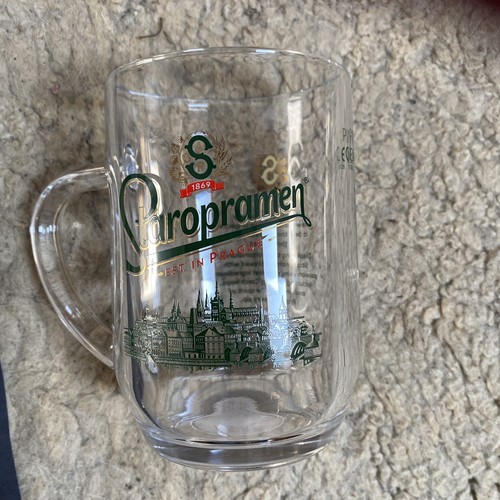 Staropramen beer pint glass - staropramen,