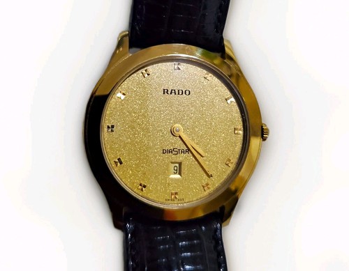Rado diastar quartz - date, gold