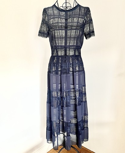Body frock navy overlay - frock,