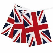 Quality Fabric Union Jack Bunting Flag 10metres / 33ft with 30 Flags(14cmX21cm)