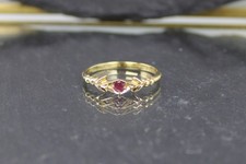 Vintage Ruby Ring, 585 Yellow