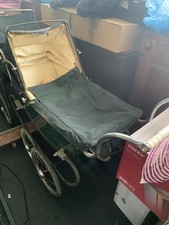 Leeway Vintage  Dolls Coach Built Pram, Green And Cream
