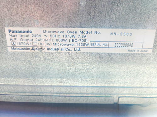 Panasonic 3500 microwave - panasonic,
