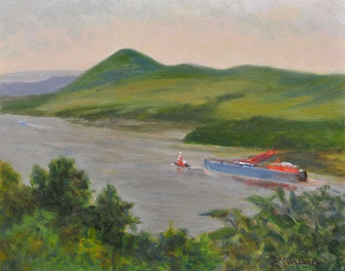 Tugboat and barge - and, on