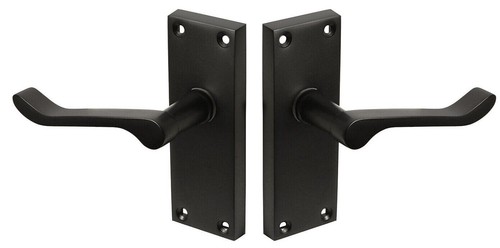 Matt black door handle packs - black,