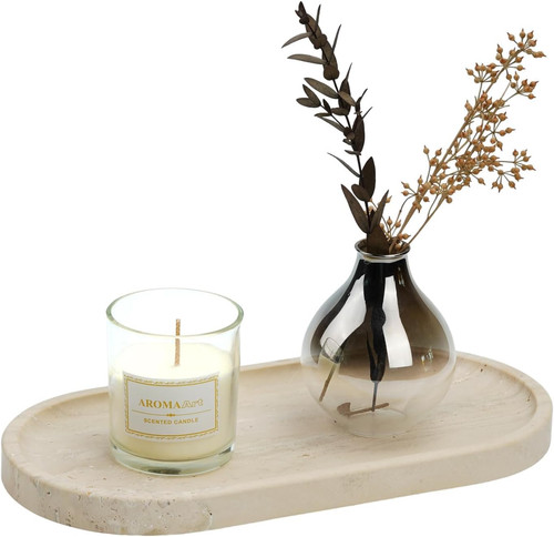Natural stone oval - vanity, tray