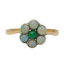 Edwardian 9ct Gold, White Opal