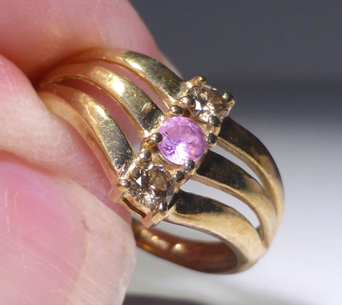 9ct gold ring pink - gold,