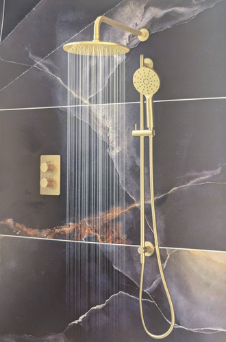 Shower kit brushed - , brass