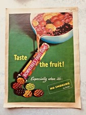 13 June 1953 Vintage Advert ROWNTREE'S FRUIT GUMS SWEETS TUBE TASTE NO SMOKING