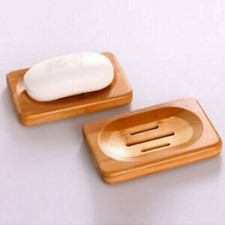 Bamboo Wooden Soap Dish Soap Tray Holder Storage Rack Plate Container Bathroom