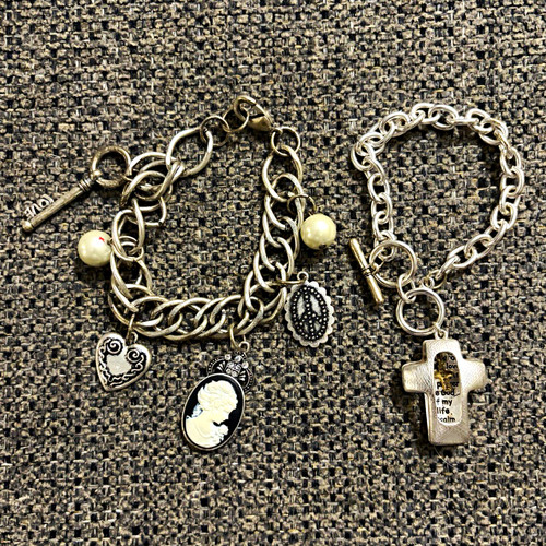 Vintage silver tone cable - vintage,