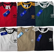 Adidas Originals California Three Stripes Contrast Retro Short Sleeves Crew Neck