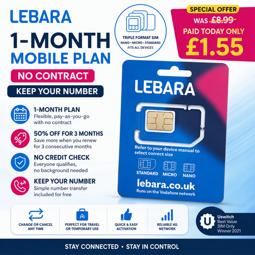 Lebara sim card - mobile, phone