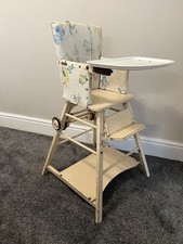 Vintage BAVEY BUILT 1950's/60's Wooden High & Low Chair with Desk on Wheels