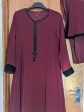 Beautiful Burgundy Three Piece Anarkali Suit Size Medium