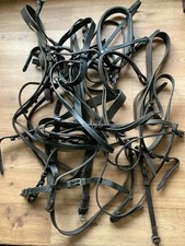 Approx 1.6kg  Scrap Leather Reins Bridle Pieces Tack (C)