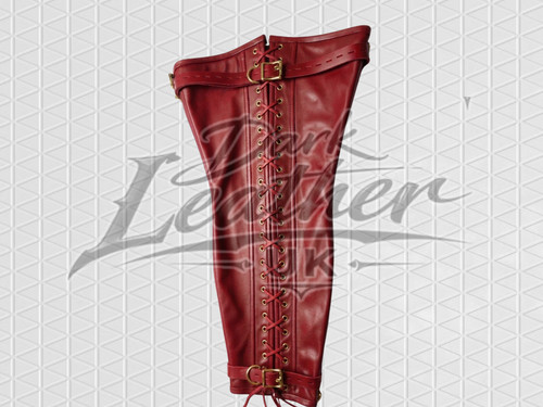 Handmade red leather bondage - handmade,