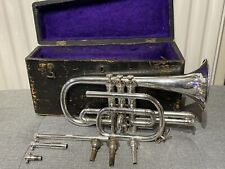 Vintage F. Besson  Bb/A Cornet  Made In London C1866 Silver Plated SN: 6558
