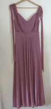 Lipsy Bridesmaid Dress Sleeveless Size 10 Long Pink/Purple