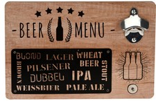 Wooden Bottle Opener Wall Mounted Rectangle Bottle Top Magnet BBQ Cocktail Beer