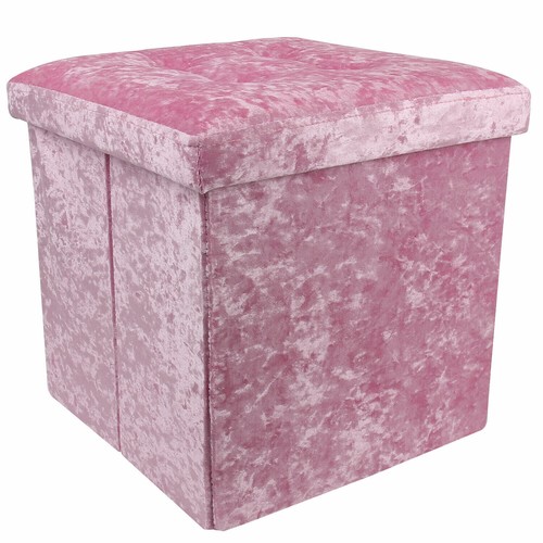 Velvet foot stool storage box - storage,
