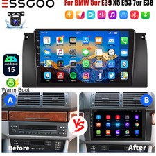Android 15 CarPlay Car Radio Stereo GPS Sat Nav For BMW 5er E39 7er E38 X5 E53