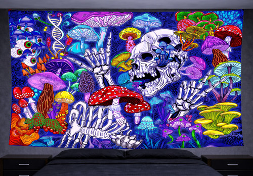 Psychedelic skull mushrooms - psychedelic,