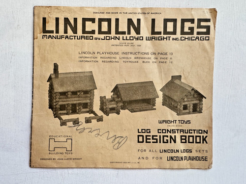 1923 lincoln logs construction - lincoln,