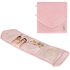 Travel Jewellery Organiser, Foldable Jewelry Storage Roll Bag Access