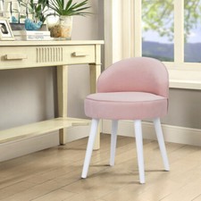 Pink Velvet Vanity Stool