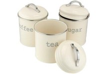Vintage Cream Enamel Round Set