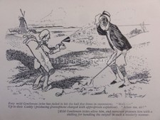 Golf Theme CADDIE - GRAMOPHONE CHARGED WITH EXPLETIVES.... Antique Punch Cartoon