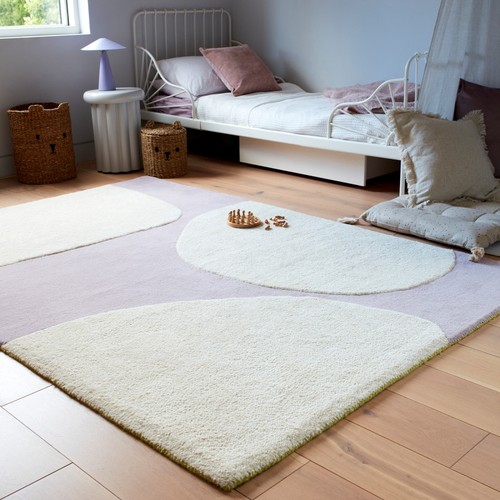 Wool beige rug canvas pebble - wool,