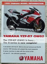 YAMAHA 1999 MODEL INFORMATION