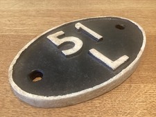 Original Railway Shed Plate ~ 51 L.  THORNABY     Clean Solid Plate.  Cast Iron