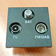 TV FM Satellite DAB Aerial Triplex Euro Data Module Outlet Hamilton MOD-DTRIB