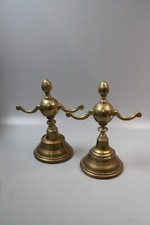 Pair of heavy antique brass