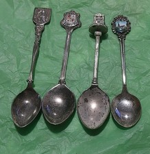 Collection of 4 Souvenir Tea Spoon's All Different.