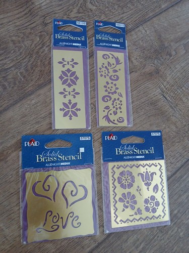 Plaid brass stencils bundle - brass,