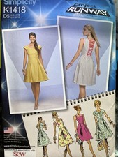 Simplicity Project Runway K1418 Women’s Dress Sewing Pattern UNCUT UK sizes 8-16